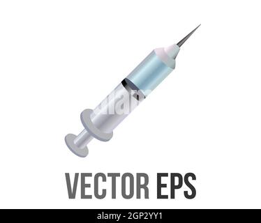 Le vecteur isolé don de sang médical, seringue, gradient de vaccination icône plate Illustration de Vecteur