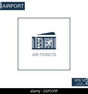 Résumé des billets d'avion ICON sur le thème de l'aéroport - illustration vectorielle Banque D'Images