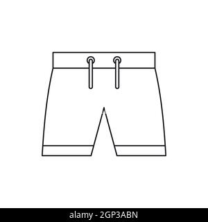 Mens shorts, icône de style contour Illustration de Vecteur