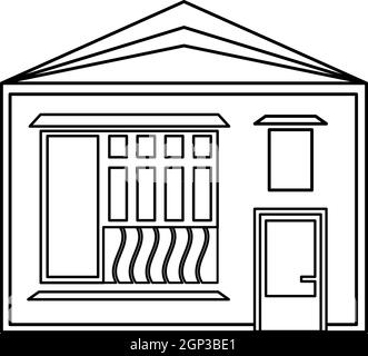 Une maison à étages avec toit en pente icon Illustration de Vecteur