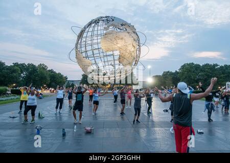 Unisphere à Flushing Medows Corona Park Queens NYC Banque D'Images