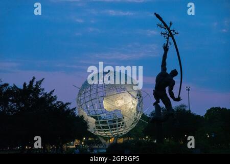 Unisphere à Flushing Medows Corona Park Queens NYC Banque D'Images