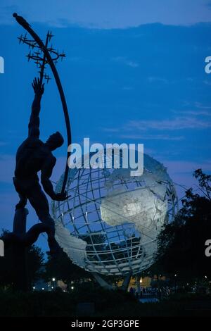 Unisphere à Flushing Medows Corona Park Queens NYC Banque D'Images