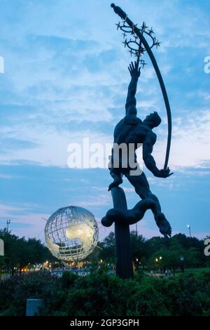 Unisphere à Flushing Medows Corona Park Queens NYC Banque D'Images