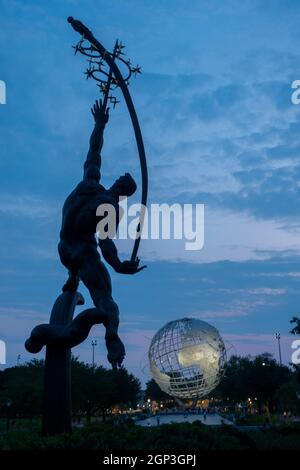 Unisphere à Flushing Medows Corona Park Queens NYC Banque D'Images