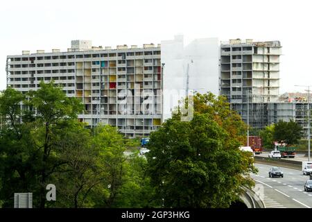 Démolition du bâtiment UC1, quartier Parilly, Bron, banlieue est de Lyon, Rhône, RÉGION AURA, France Banque D'Images