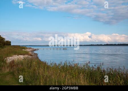 Jetée de baignade à Sallingsund, Mors, Danemark Banque D'Images