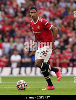 Photo du dossier datée du 11-09-2021 de Raphael Varane de Manchester United. Date de publication : le mardi 28 septembre 2021. Banque D'Images