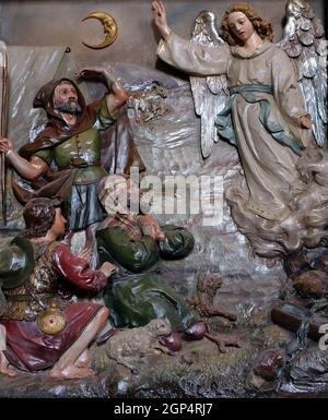 Ange de l'Éternel a visité les bergers et les a informés de la naissance de Jésus, retable de l'église de Saint Matthieu à Stitar, Croatie Banque D'Images