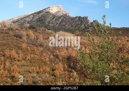 La vallée de Vio et le pic de Mondoto dans les Pyrénées. Huesca. Aragon. Espagne. Banque D'Images