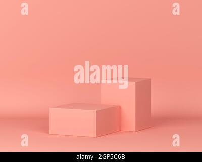 Deux podiums debout. Scène minimale. illustration 3d Banque D'Images