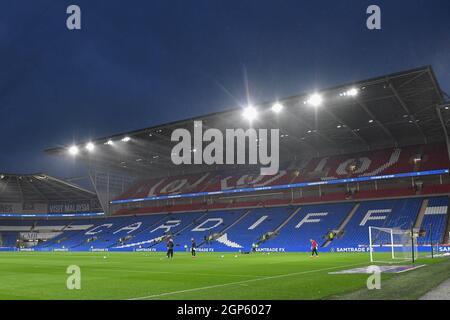 Cardiff, Royaume-Uni. 28 septembre 2021. Vue générale du Cardiff City Stadium, stade de Cardiff City à Cardiff, Royaume-Uni, le 9/28/2021. (Photo par Mike Jones/News Images/Sipa USA) crédit: SIPA USA/Alay Live News Banque D'Images