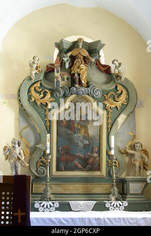 Saint Valentin, autel de l'église paroissiale de Saint Anthony l'Hermite à Slavetić, Croatie Banque D'Images