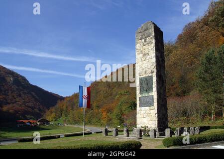 Monument à l'hymne national croate dans Zelenjak, Kumrovec, Croatie Banque D'Images
