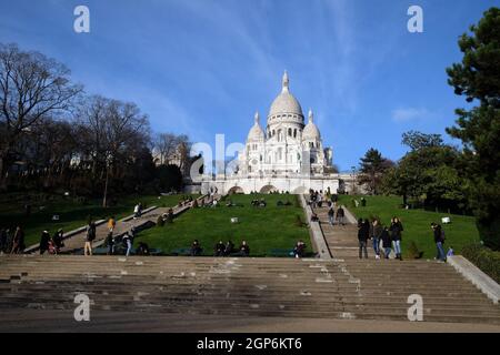 Basilique du Sacré Coeur, dédiée au Sacré Coeur de Jésus à Paris Banque D'Images