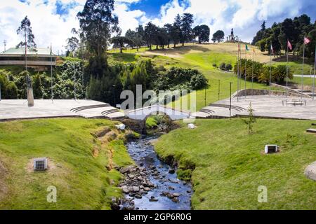 Le célèbre pont historique de Boyaca en Colombie. La bataille pour l'indépendance de la Colombie de Boyaca a eu lieu ici le 7 août 1819. Banque D'Images