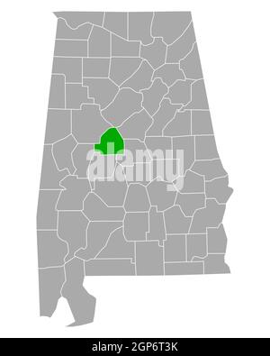 Carte de Bibb en Alabama Banque D'Images