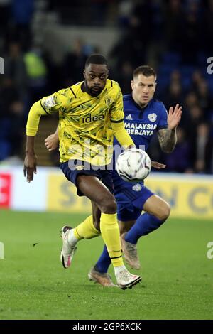 Cardiff, Royaume-Uni. 28 septembre 2021. Semi Ajayi de West Bromwich Albion lors du match de championnat Sky Bet entre Cardiff City et West Bromwich Albion au Cardiff City Stadium, Cardiff, pays de Galles, le 28 septembre 2021. Photo de Dave Peters/Prime Media Images. Crédit : Prime Media Images/Alamy Live News Banque D'Images