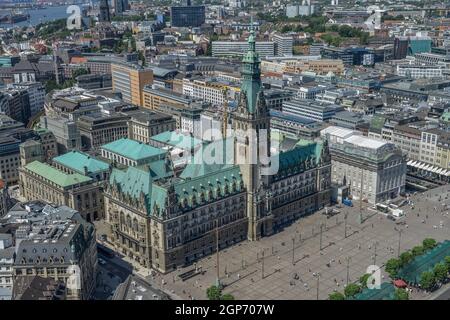 Hôtel de ville, Rathausmarkt, Hambourg, Allemagne Banque D'Images