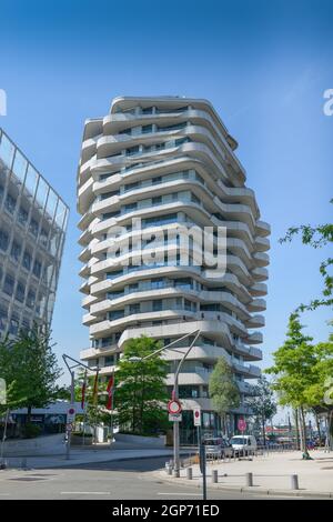 Tour Marco Polo, Am Sandkai, Ueberseequalitier, Hafencité, Hambourg, Allemagne Banque D'Images