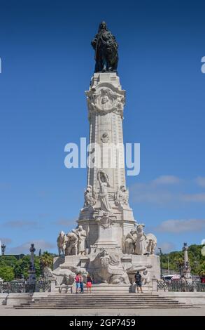 Estatua do marques de Pombal, Av. da Liberdade, Lisbonne, Portugal Banque D'Images