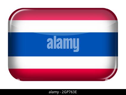 Un bouton rectangulaire d'icône web en Thaïlande avec une illustration 3d de masque Banque D'Images