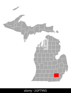 Carte de Washtenaw dans le Michigan Banque D'Images