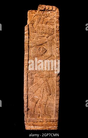 Stela 1, Palo Verde, 600-900, Musée national d'archéologie et d'ethnologie, Guatemala City, Guatemala Banque D'Images