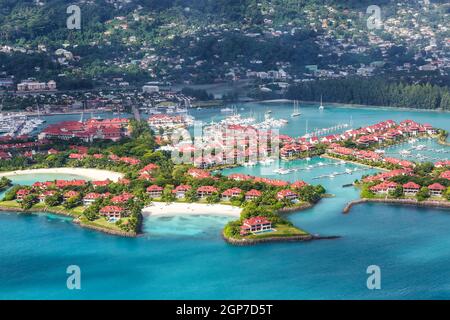 Seychelles Eden Island Beach Mahé Mahé Mahé vacances océan vue aérienne Voyage Banque D'Images