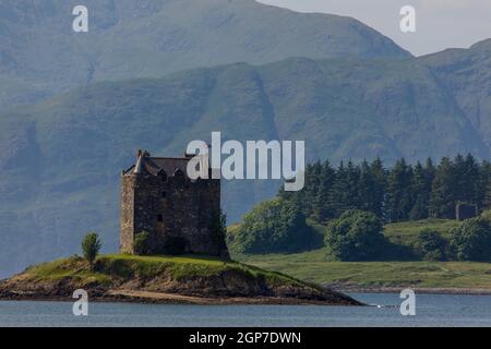 Château de Stalker, Highlands, Ecosse, Royaume-Uni Banque D'Images