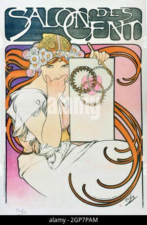 Art par Alphonse Mucha - salon des cent – juin (1897) Banque D'Images