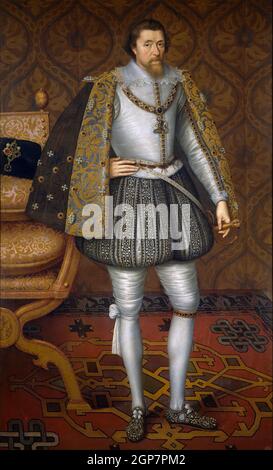 JAMES VI et moi (1566-1625) comme roi d'Angleterre et d'Irlande vers 1605 Banque D'Images