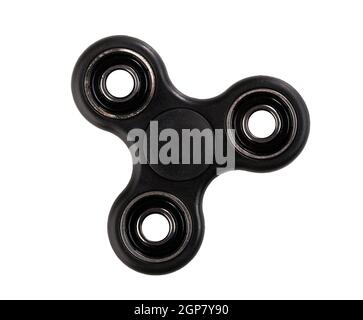 Fidget noire Spinner isolé sur fond blanc Banque D'Images