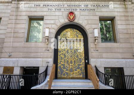 Entrée à la Mission permanente de la Thaïlande auprès des Nations Unies à New York, États-Unis Banque D'Images