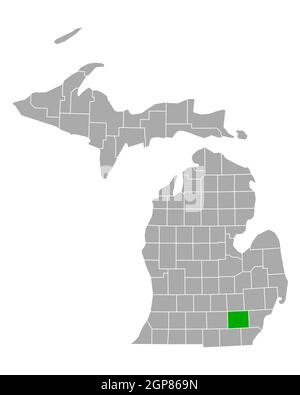 Carte de Washtenaw dans le Michigan Banque D'Images