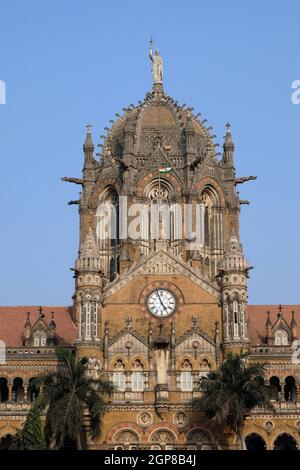 Gare de Victoria (terminal de Chatrapati Shivaji) à Mumbai, en Inde Banque D'Images
