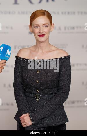 Madrid, Espagne. 28 septembre 2021. Ana Polvorosa assiste à la séance photo de la première "LA FORTUNA" de alejandro amenabar. (Photo par Atilano Garcia/SOPA Images/Sipa USA) crédit: SIPA USA/Alay Live News Banque D'Images