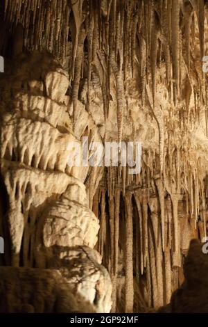 Grottes du Drach avec beaucoup de stalagmites et stalactites. Majorque, Espagne Banque D'Images