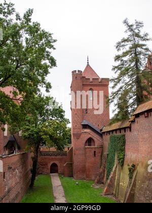 Malbork, Pologne - 8 septembre 2020 : château de Malbork, anciennement château de Marienburg, siège du Grand Maître des chevaliers teutoniques, Malbork, Pologne Banque D'Images