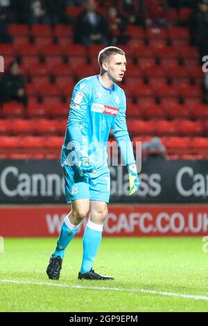 LONDRES, ROYAUME-UNI. 28 SEPT Joel Dixon de Bolton Wanderers lors du match Sky Bet League 1 entre Charlton Athletic et Bolton Wanderers à la Valley, Londres, le mardi 28 septembre 2021. (Credit: Tom West | MI News) Credit: MI News & Sport /Alay Live News Banque D'Images