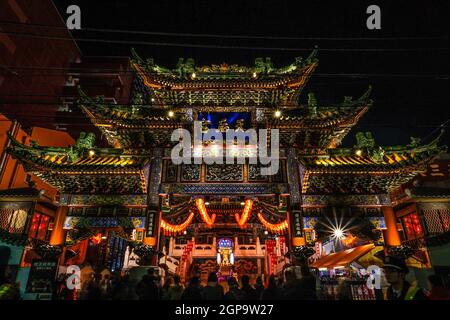 Temple de Yokohama Mazu (quartier chinois de Yokohama). Lieu de tournage : préfecture de kanagawa, ville de Yokohama Banque D'Images