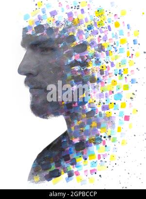 Peinture. Portrait expressif et significatif Banque D'Images