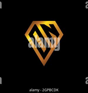 SUR le logo avec un vecteur de style en forme de losange doré, monogramme géométrique de style en forme de doré isolé sur fond noir Illustration de Vecteur