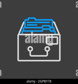 Icône de contour du classeur. Panneau de l'espace de travail. Symbole graphique pour la conception de votre site Web, votre logo, votre application, votre interface utilisateur. Illustration vectorielle, EPS10. Banque D'Images