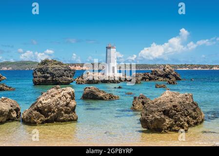 Le phare sur la pointe nord de Madagascar à Antsiranana (Diego Suarez, Cap Andranomody) Banque D'Images