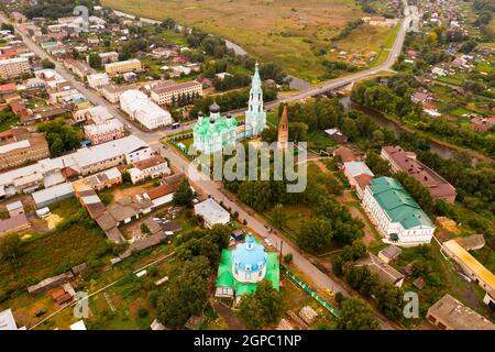 Église de la Trinité à Yaransk, Russie, vue aérienne Banque D'Images