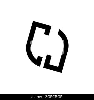 Logo CG avec vecteur de style de forme de losange doré, monogramme géométrique de style de forme dorée isolé sur fond noir Illustration de Vecteur