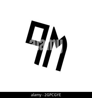 Logo PM avec modèle de conception de monogramme à vecteur de forme géométrique isolé sur fond blanc Illustration de Vecteur