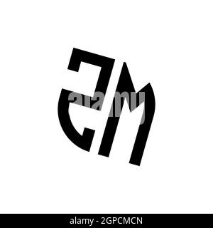 Logo ZM avec forme géométrique vecteur modèle de conception monogramme isolé sur fond blanc Illustration de Vecteur