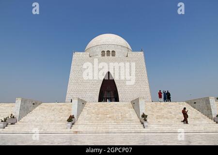 Mazar E Quaid, Mausolée de Jinnah, la tombe de Karachi, au Pakistan Banque D'Images